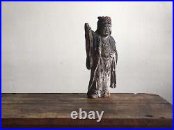 Statue polychrome de femme en costume traditionnel, Chine XVII-XVIIIème
