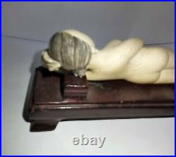 Statuette De'femme Medecin' Sculpte, Chine XIX Eme Siecle
