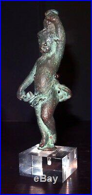 Statuette Putto En Bronze Haute Epoque 17°s Renaissance Bronze Cupid Figure