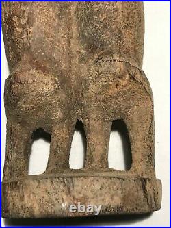 Statuette ancienne Dogon du Mali couple premier bras levés patine croûteuse