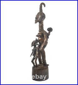 Statuette en Bronze 60 cm 7.3Kg Tikar African Art Kunst Art africain