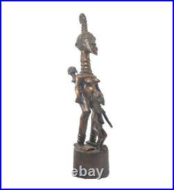 Statuette en Bronze 60 cm 7.3Kg Tikar African Art Kunst Art africain