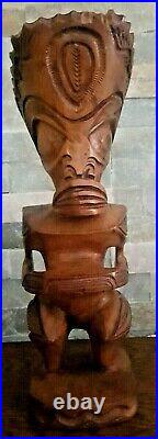 Statuette en bois TIKI provenance Tahiti (1975)