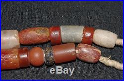 Superbe collier en agate cornaline jaspe- anciennes perles néolitique afrique