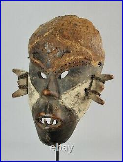 Superbe masque guerrier BOA Pongdudu Congo African Art Tribal Africain 1113