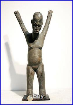 Superbe statue Christ Lobi mains levées Burkina Faso ancien old antic