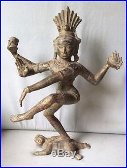 Superbe statuette Dieu Shiva Nataraja cosmique Dance bronze Khmer 38 cm Cambodge