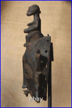TRÈS ANCIEN MASQUE AFRICAIN SÉNOUFO KPÉLIÉ DIOULA (MAS60) usage tribal rituel