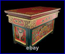 Table tibétaine à thé pliante bouddhique 51x26cm Chepu Meuble Autel Tibet 26756