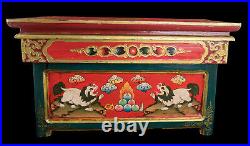 Table tibétaine bouddhiste pliante 51x26cm Lion des neiges Tibet Népal 5807