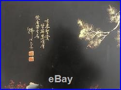 Tableau laque 1930's or 40's Vietnam painting antique Chinese lacquer
