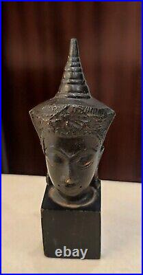 Tête De Bouddha Bronze Siam Circa 1900