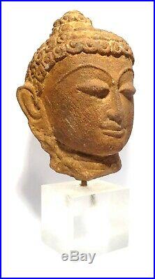 Tete De Boudha En Gres Empire Gupta 400/600 Ad Indian Sandstone Buddha Head