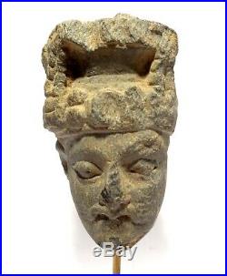 Tete Du Gandhara En Schiste 200 Ad Gandharan Bodhisattva Carved Stone Head