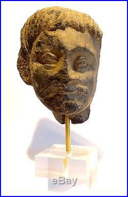 Tete Du Gandhara Sculptee En Schiste 100/400 Ad Gandharan Carved Stone Head