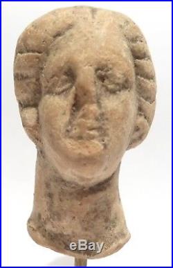 Tete Grecque 400 Av Jc Ancient Greek Terracotta Head 400 Bc