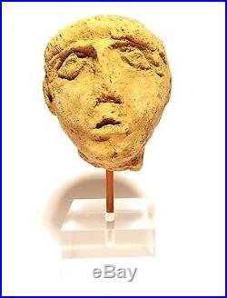 Tete Grecque Antique 3°s. Avant Jc Ancient Greek Terracotta Head 400 Bc