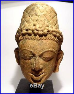 Tete Khmer De Vishnu Sculptee En Gres Inde 1100 Ad Indian Sandstone Head