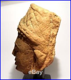 Tete Khmer De Vishnu Sculptee En Gres Inde 1100 Ad Indian Sandstone Head