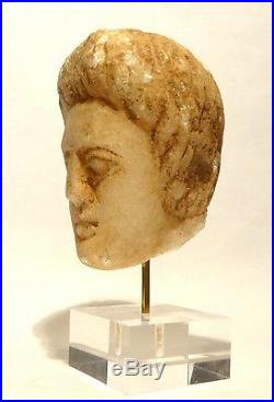 Tete Romaine En Marbre De Jeune Fille 100/300 Ad Roman Marble Head Of A Woman