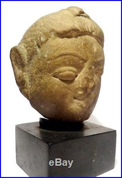 Tete Sculptee En Pierre Inde Medievale Bodhisattva 1200 Ad Indian Stone Head