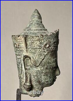 Tête de Bouddha en bronze Ayuthiá Thaïlande 17/18 éme siècle Asie du Sud Est