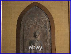Thaïlande 16 17. Siècle Tableau A Thai Bronze Plaque Depicting Bouddha