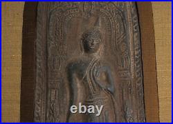 Thaïlande 16 17. Siècle Tableau A Thai Bronze Plaque Depicting Bouddha