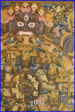 Thangka gouache et or Tibet Bouddhisme