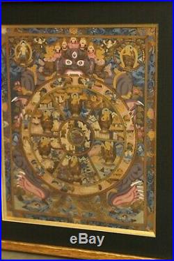 Thangka gouache et or Tibet Bouddhisme