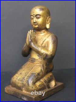 Touchant Moine en Prière en Bronze de CHINE