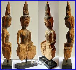 Très ancien Bouddha en bois Royaume de Lanna Nord Thaïlande