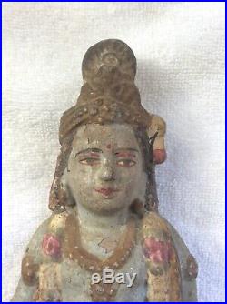 Très rare DIWALI ancienne. Vishnu écrasant ANANTA. Inde XIX