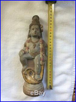 Très rare DIWALI ancienne. Vishnu écrasant ANANTA. Inde XIX