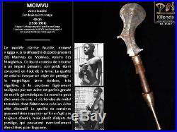 Trés rare ancien couteau Momvu Afrique masque statue couteau