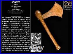 Trés rare ancienne hache Songye cuivre Afrique masque statue couteau