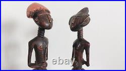 Two African statues Central African tribal art Luba tribe 1970