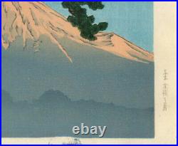 UWEstampe japonaise originale Kawase Hasui 1935 Le Mont Fuji au crépuscule 16