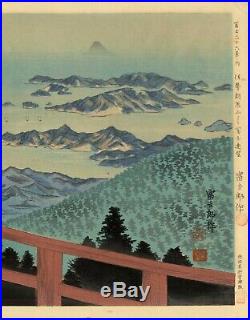 UWEstampe japonaise originale Tomikichiro Tokuriki 36 vues de Mont Fuji 51 A07