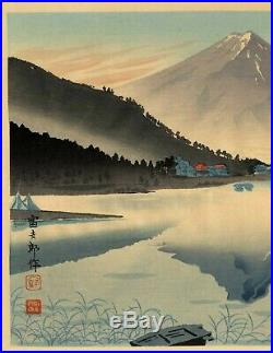 UWEstampe japonaise originale Tomikichiro Tokuriki 36 vues de Mont Fuji 56