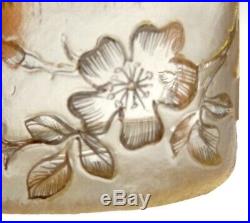 Vase En Verre Emaille Decor Floral Signe Daum Nancy Art Nouveau 1900