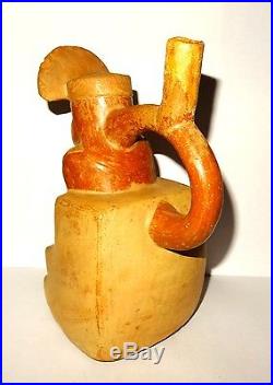Vase Precolumbian Mochica 100/500 Ad Peru Moche Pre-columbian Stirrup Vessel