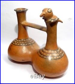 Vase Siffleur Precolombien Chimu / Inca 1200 Ad Pre Columbian Whistling Bottle