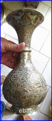 Vase damasquine calligraphié arabe maghreb iznik Perse islamiqueottoman syrian