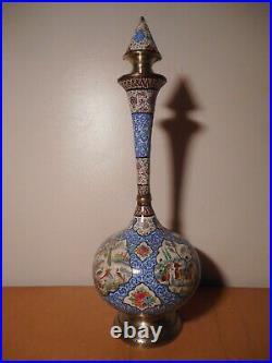 Vase iran iranien Perse persan décor émaillé peint art islamique Moyen orient