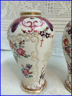 Vases petits (la paire) en porcelaine de Sanson XIX eme