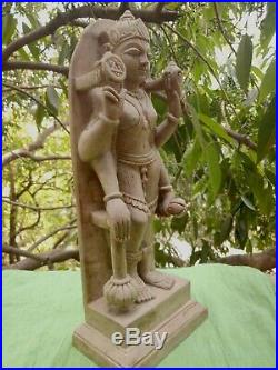 Vishnou Krishna Pierre Statue Sculpture Antiquité 3,3 kilos Inde Ganesh Hindou